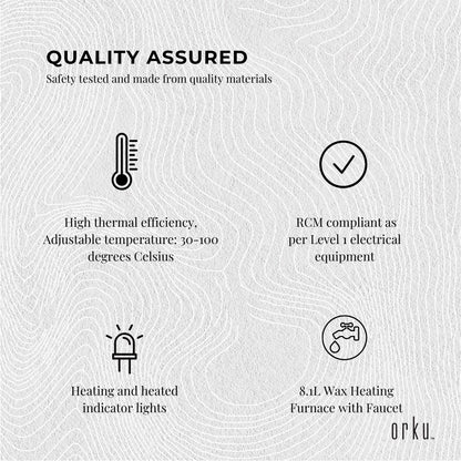 8L Orku Candle Wax Heater With Tap And Accessories - Candle Making Melter Pot