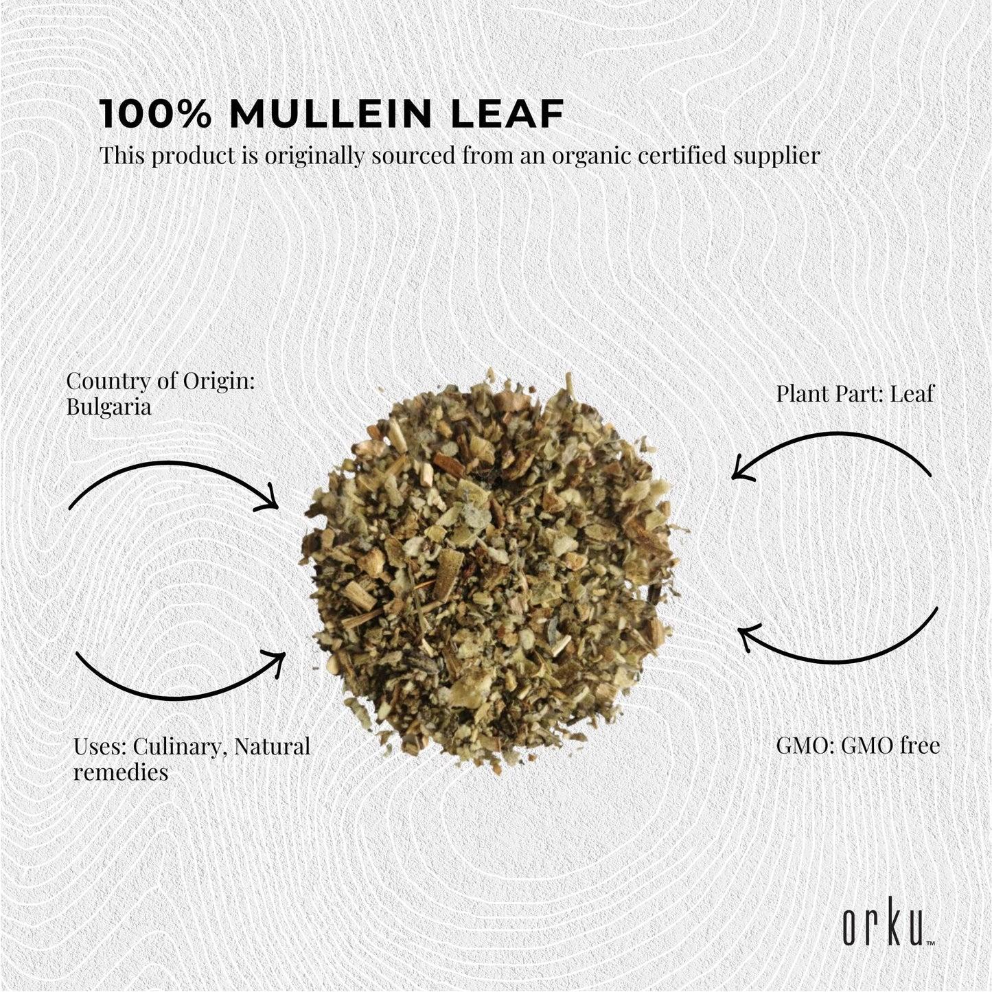 25g Organic Mullein Leaf - Dried Herbal Verbascum Thapsis