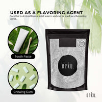 Orku 25g Menthol Crystals - USP Grade L-Menthol Mint Flakes C10H200