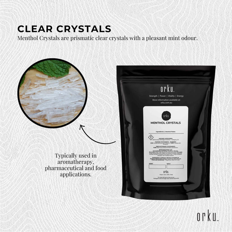 Orku 50g Menthol Crystals - USP Grade L-Menthol Mint Flakes C10H200