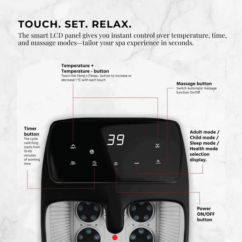 Foot Spa Automatic Water Heating Massager - Electric Pedicure Bath