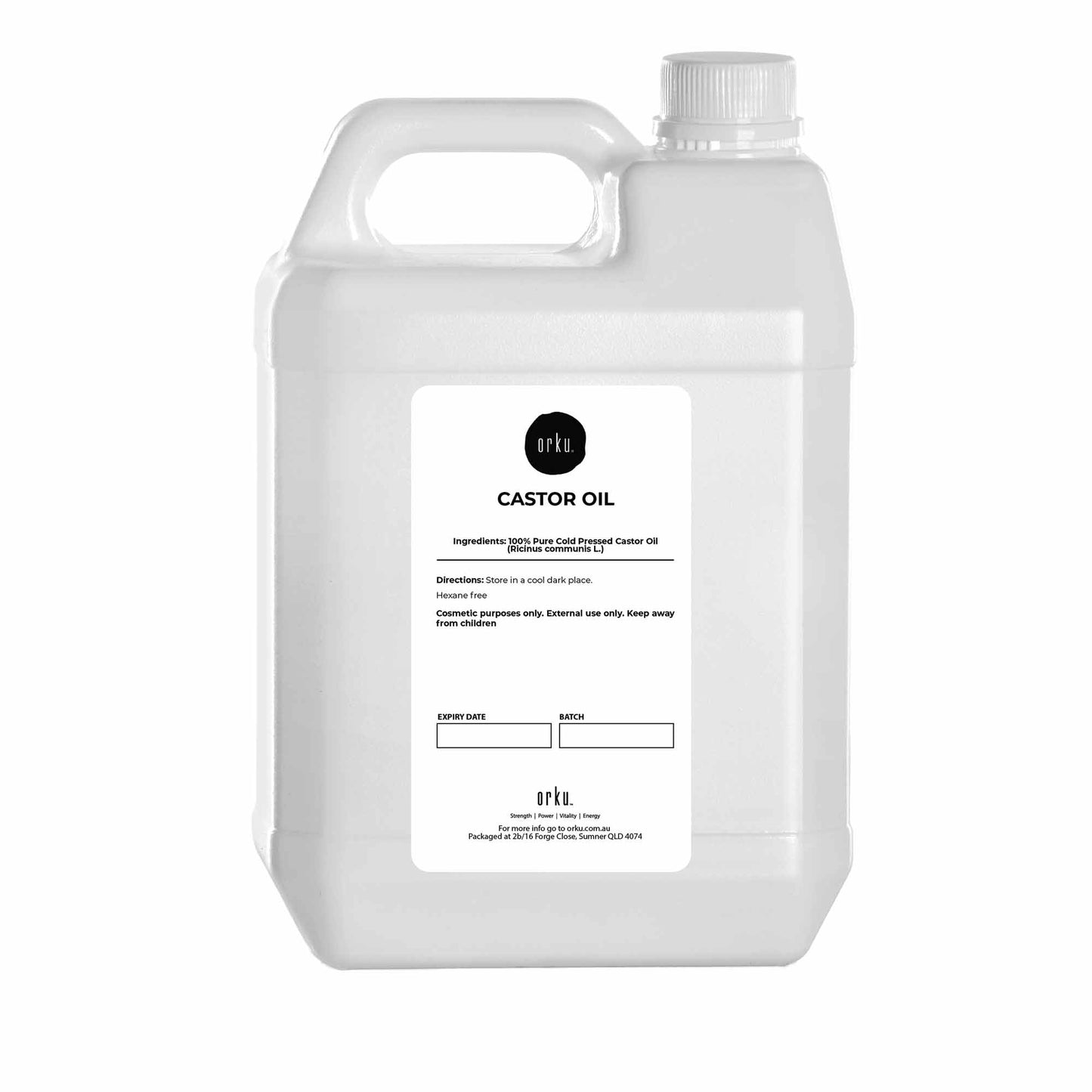 5L Castor Oil - Hexane Free Cold Pressed