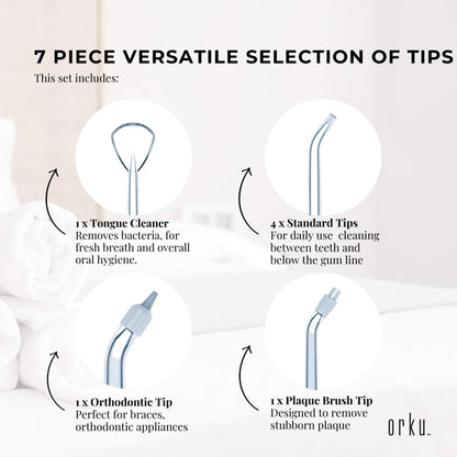 7 Dental Tips Replacement Nozzles for Jet Water Flosser M02