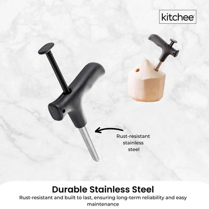 1x Kitchee Coconut Opener - Stainless Steel Hole Punch Kitchen Tool
