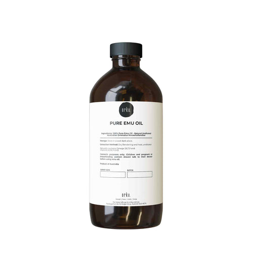 Orku 500ml Pure Emu Oil - Natural Undiluted Australian Dromaius Novaehollandiae