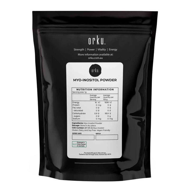 Orku 400g Myo Inositol Powder - USP Grade High Purity Unflavoured