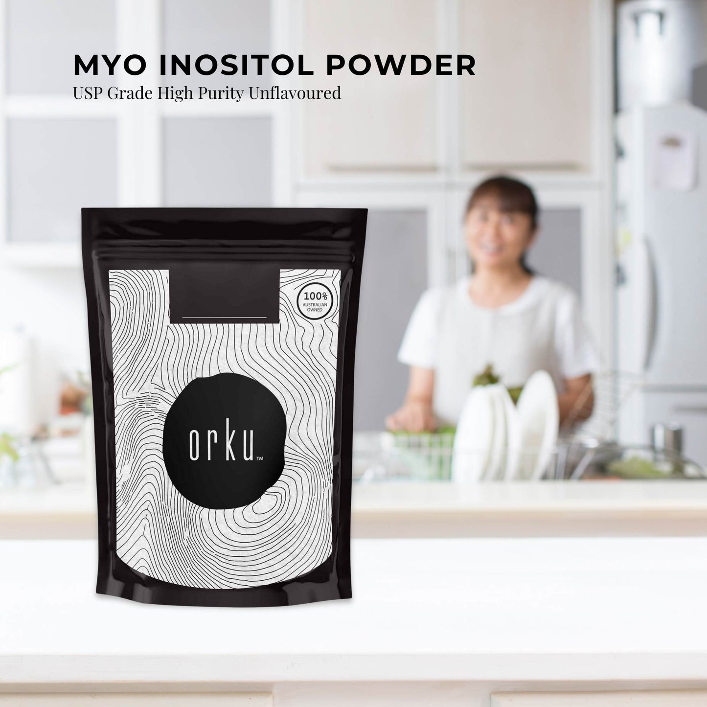 Orku 400g Myo Inositol Powder - USP Grade High Purity Unflavoured