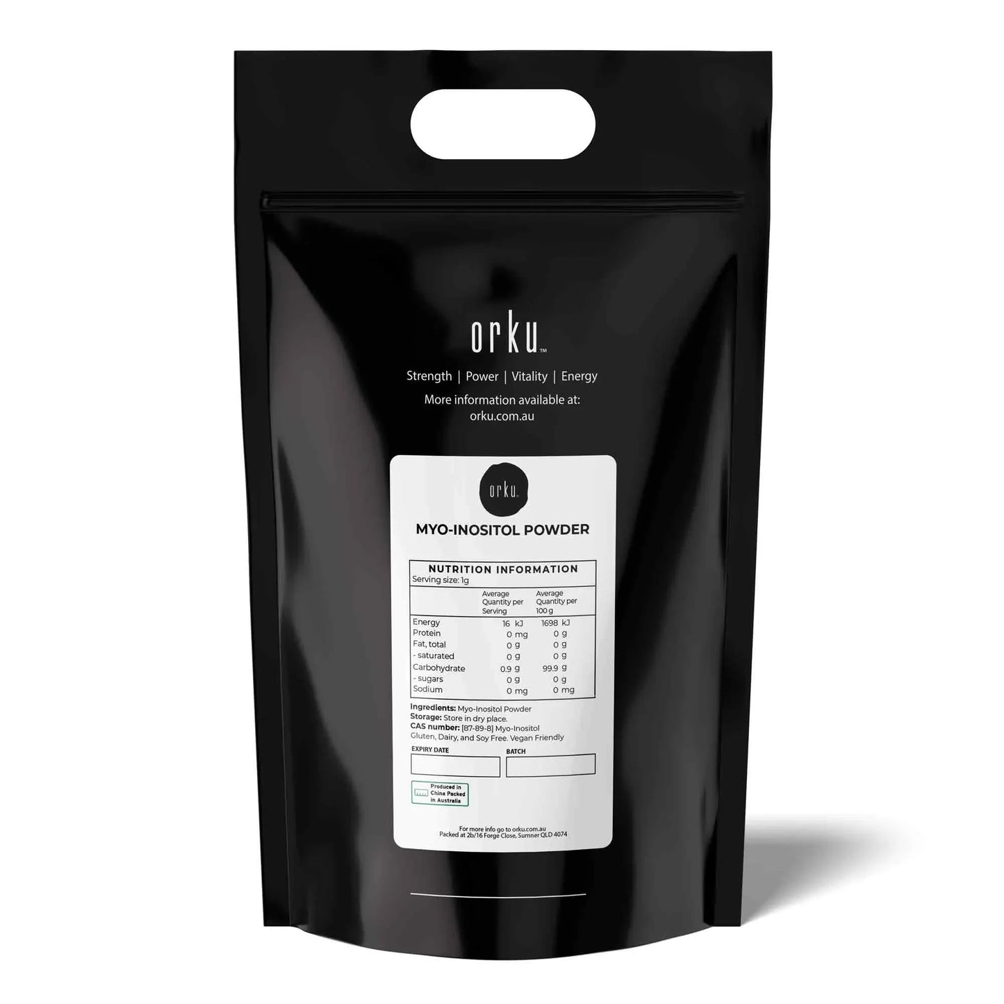 Orku 10Kg Myo Inositol Powder - USP Grade High Purity Unflavoured