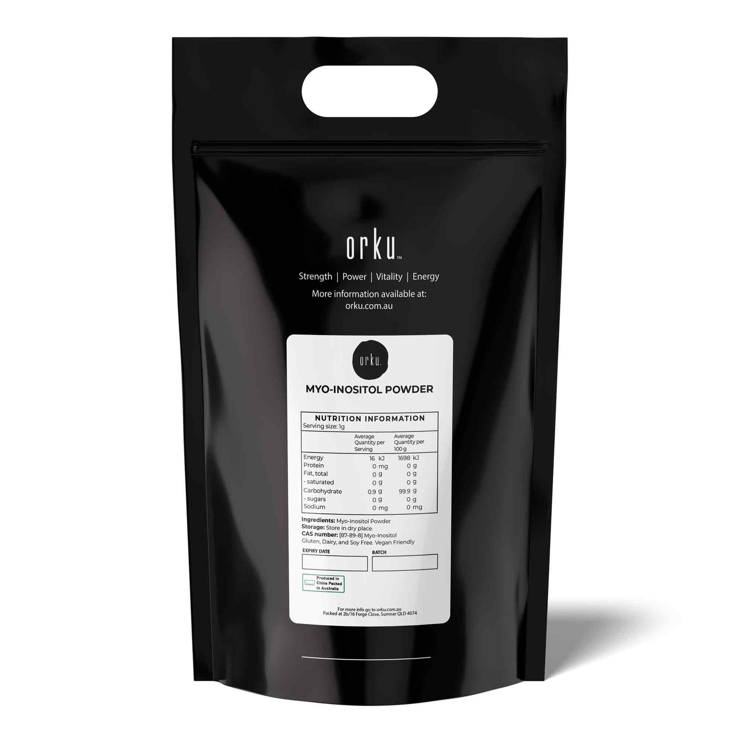 Orku 10Kg Myo Inositol Powder - USP Grade High Purity Unflavoured