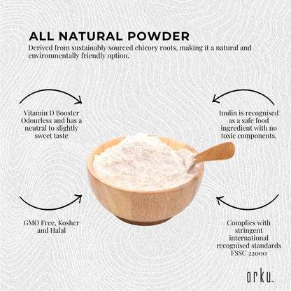 Orku 400g Chicory Root Inulin Powder - Unflavoured Natural Prebiotic Fibre