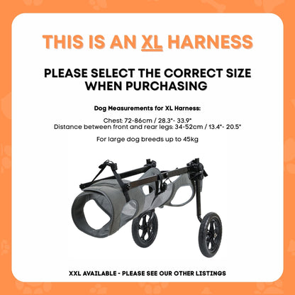 Rooster Farms Large Dog Wheelchair XL Harness - Adjustable Back Leg Aid