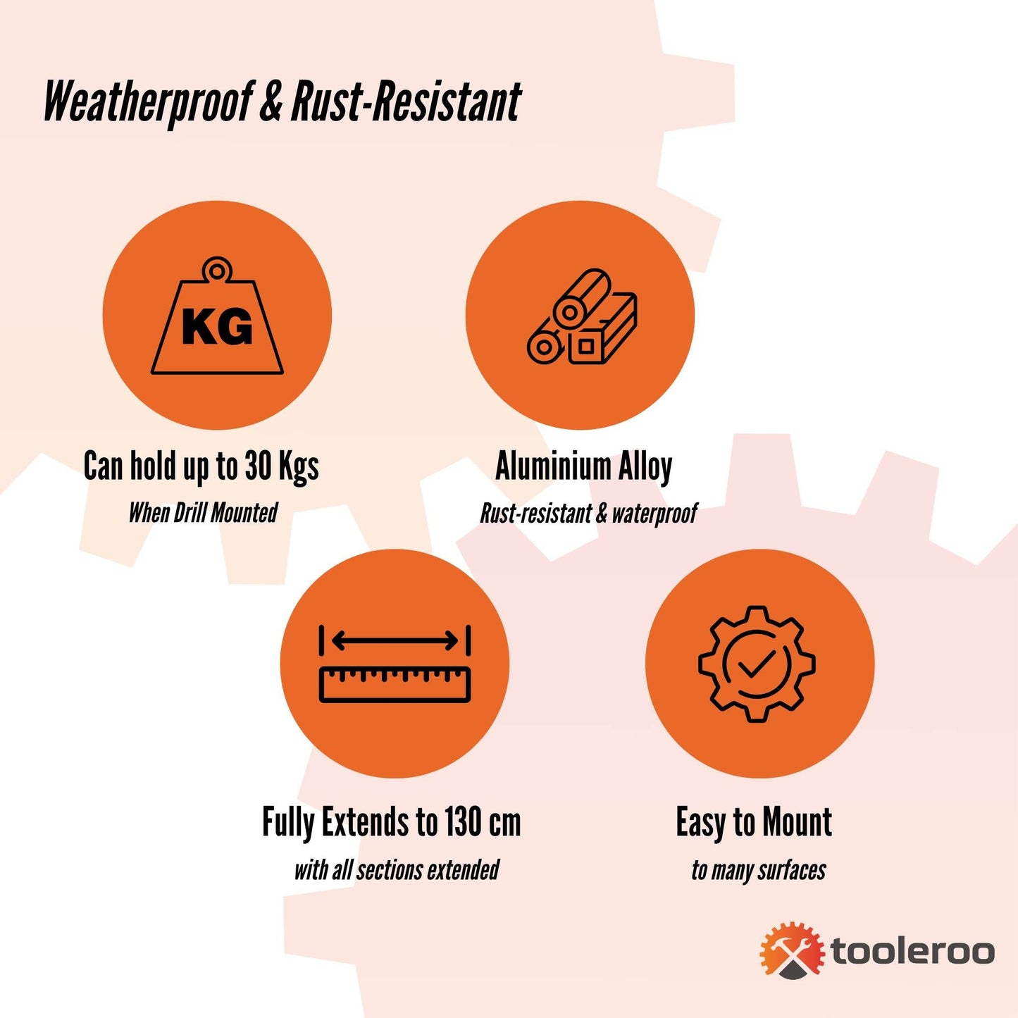 Tooleroo Clothes Drying Rack Tri-Fold Wall-Mount Space-Saving Laundry Hanger