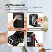 Tooleroo Wall Mount Key Lock Box – 4-Digit Safe Weatherproof Secure Storage