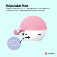 Mini Karaoke Machine and 2x Wireless Microphones Portable Bluetooth Speaker Pink