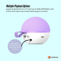 Mini Karaoke Machine - 2x Wireless Microphones Portable Bluetooth Speaker Purple