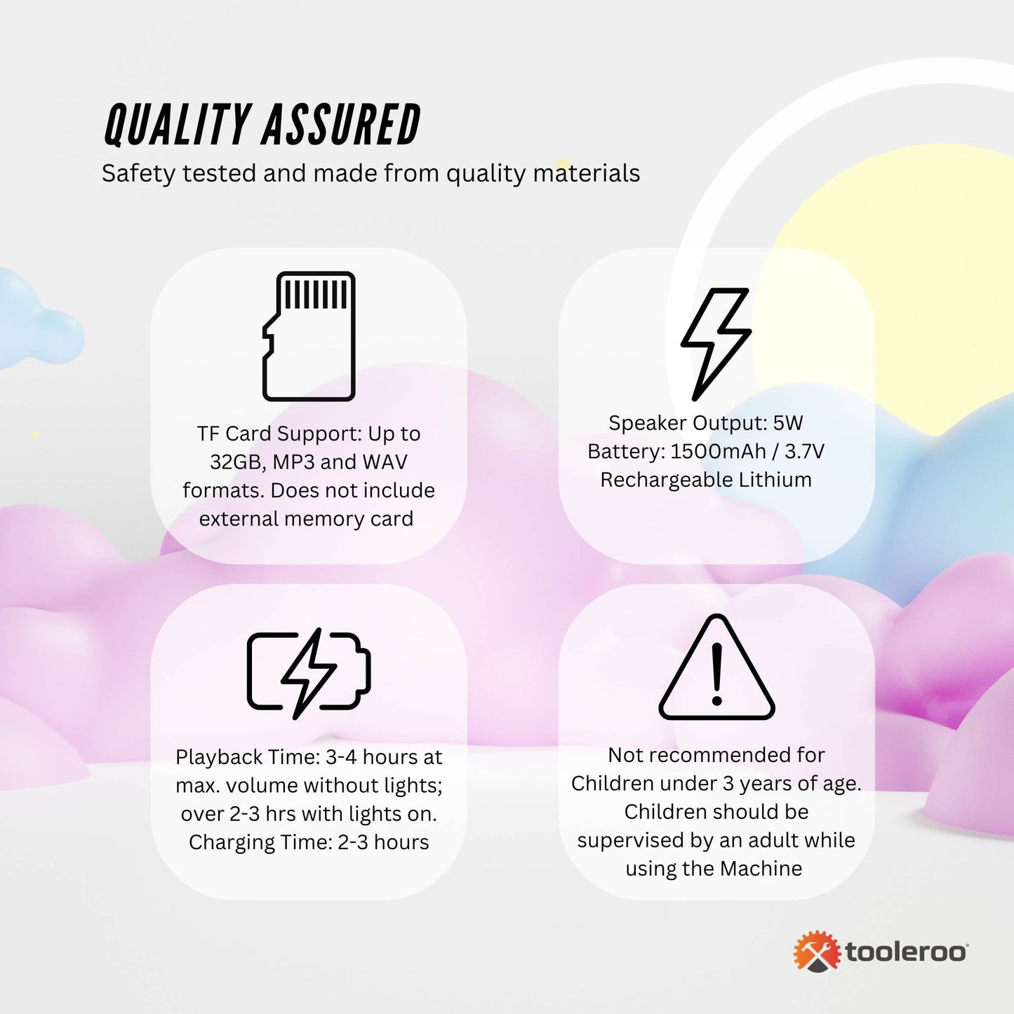 Mini Karaoke Machine - 2x Wireless Microphones Portable Bluetooth Speaker Purple