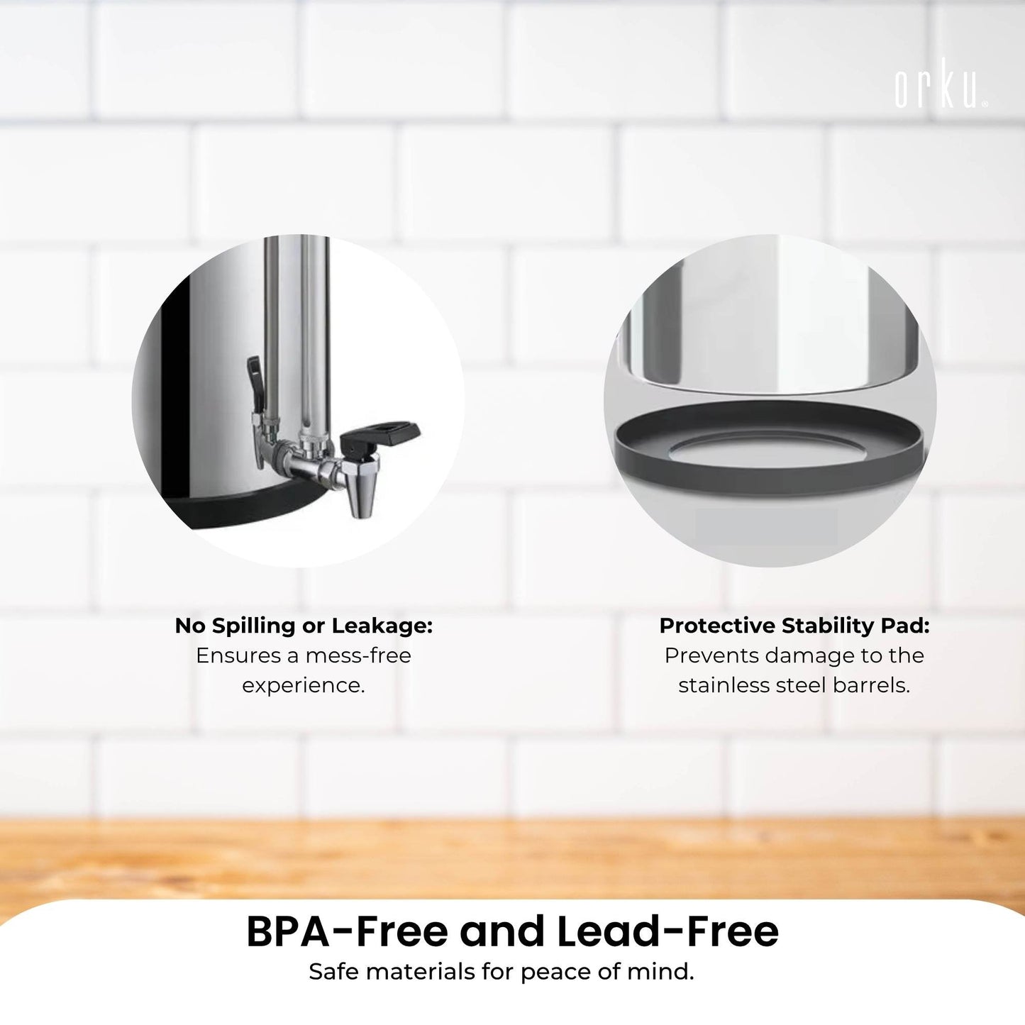 Orku 11L Gravity Benchtop Water Filter + Gauge-Stainless Steel Fluoride Removal