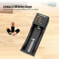 LiitoKala Lii-100 Smart Battery Charger - USB Output for 18650 AA AAA Li-ion NiMH