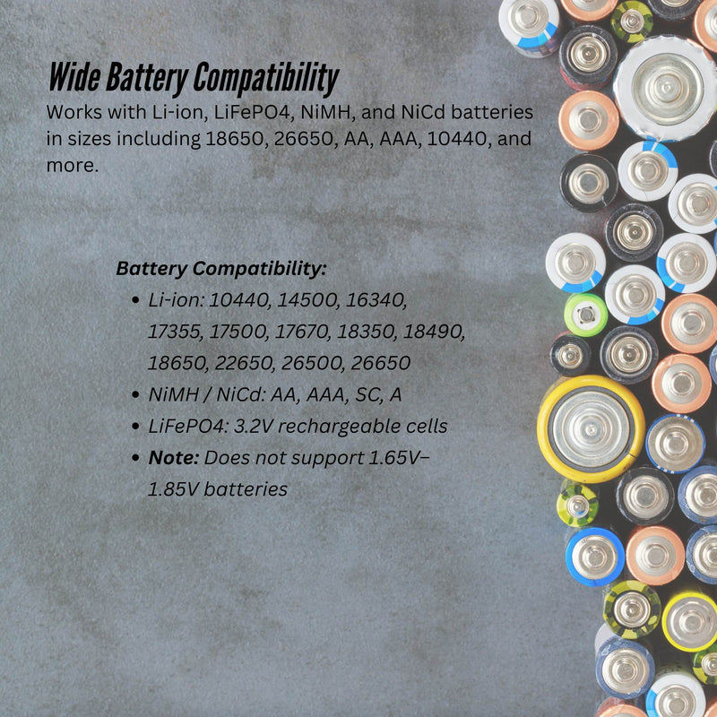 LiitoKala Lii-402 Smart Battery Charger - 4-Slot USB for 18650 AA AAA Li-ion NiMH