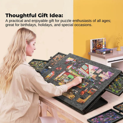 Social Hike Puzzle Felt Board 1000pcs - Folding Portable Stand Cover and Drawers