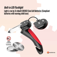 1x Car Cane Door Handle - Portable Elderly Standing Aid LED Flashlight Hammer Tool