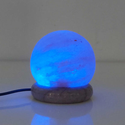 USB Colour Changing Salt Himalayan Lamp - Ball Sphere Shape Pink Rock LED Light