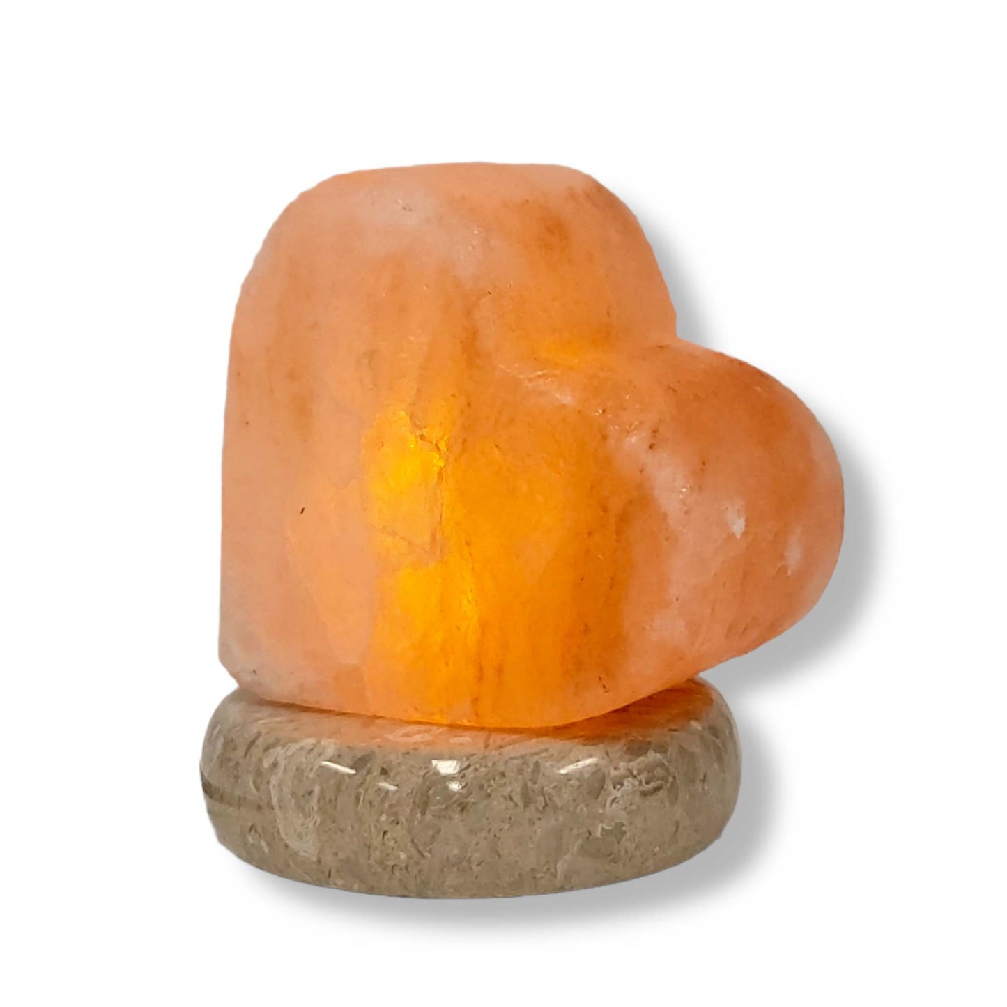 USB Colour Changing Salt Himalayan Lamp - Heart Love Shape Pink Rock LED Light