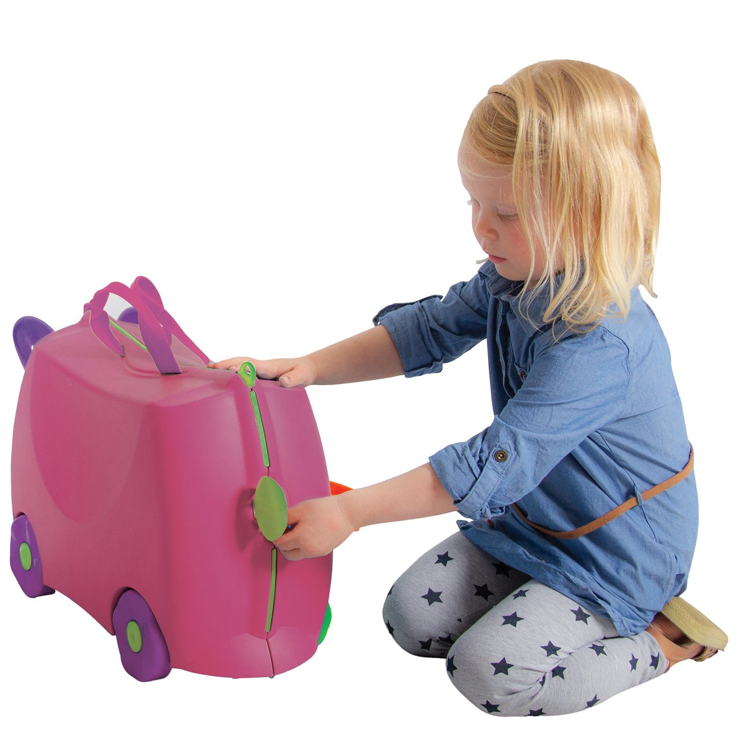 Kiddicare Bon Voyage Kids Ride On Suitcase Luggage Travel Bag Pink