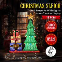 Christabelle Christmas Display Sled 183cm With Tree And Presents Led Lights & C9 Bulbs