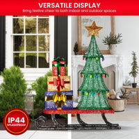 Christabelle Christmas Display Sled 183cm With Tree And Presents Led Lights & C9 Bulbs