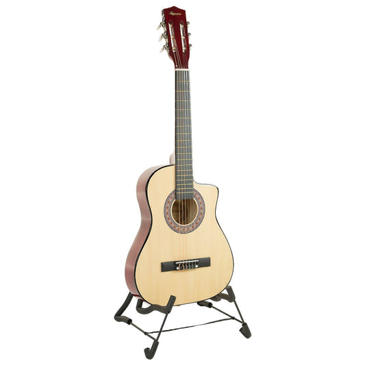 Karrera 38in Pro Cutaway Acoustic Guitar with guitar bag - Natural