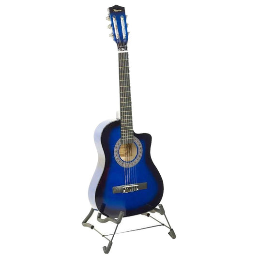 Karrera 38in Pro Cutaway Acoustic Guitar with Bag Strings - Blue Burst