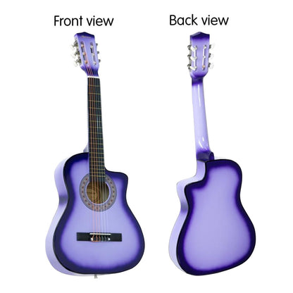 Karrera 38in Pro Cutaway Acoustic Guitar with guitar bag - Purple Burst