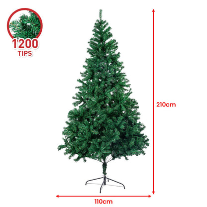 Christabelle Green Christmas Tree 2.1m Xmas Decor Decorations -1200 Tips