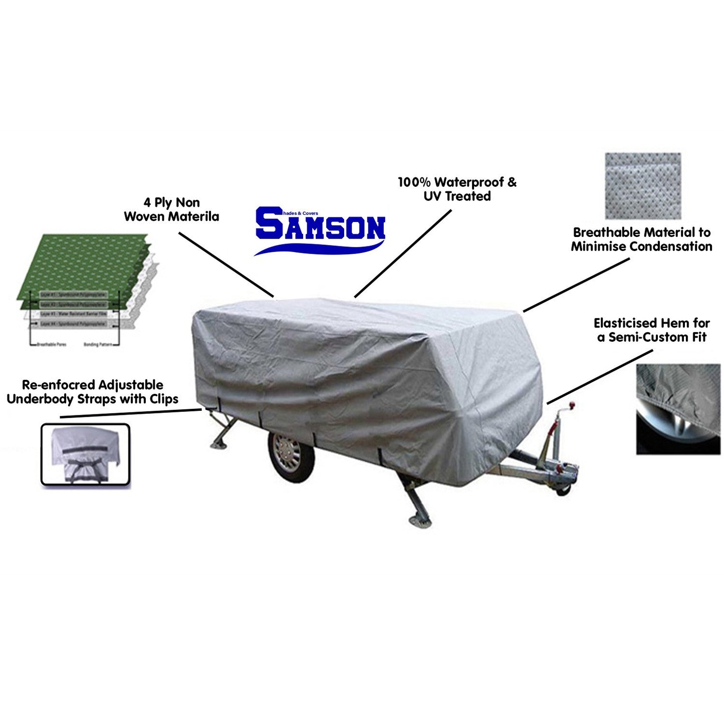 Samson Heavy Duty Trailer Camper Cover 14-16ft