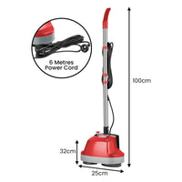 Klika Hauskeeper 5 in 1 Electric 240V Floor Polisher w/ 6M Power Cable Timber Hard Waxer Buffer Cleaner Red