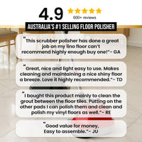 Klika Hauskeeper 5 in 1 Electric 240V Floor Polisher w/ 6M Power Cable Timber Hard Waxer Buffer Cleaner Red