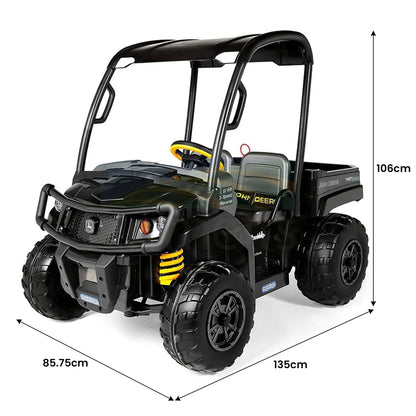 John Deere Midnight Black Gator XUV Kids Ride On Car Dual Seat 12V Battery