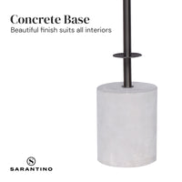 Sarantino Concrete & Metal Table Lamp with Ghost-White Linen Drum Shade