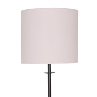 Sarantino Concrete & Metal Table Lamp with Ghost-White Linen Drum Shade