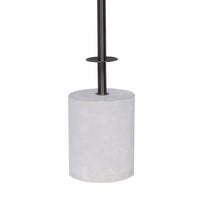 Sarantino Concrete & Metal Table Lamp with Ghost-White Linen Drum Shade