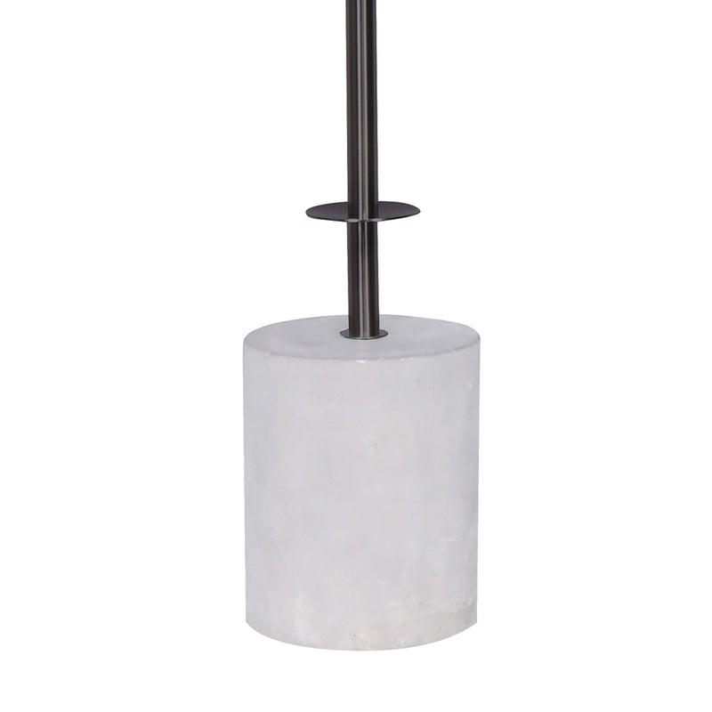 Sarantino Concrete & Metal Table Lamp with Ghost-White Linen Drum Shade