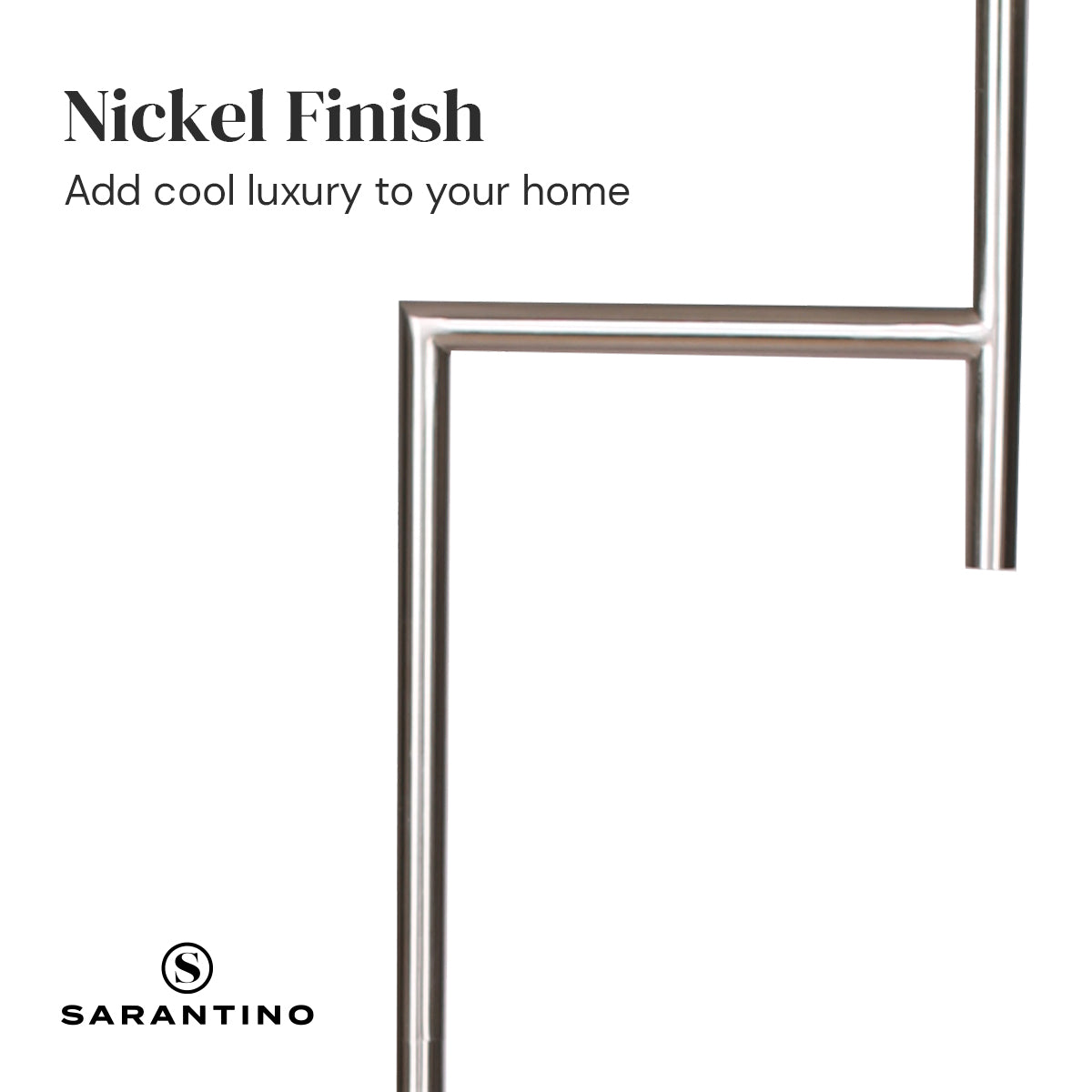 Sarantino Nickel Metal Arc Floor Lamp