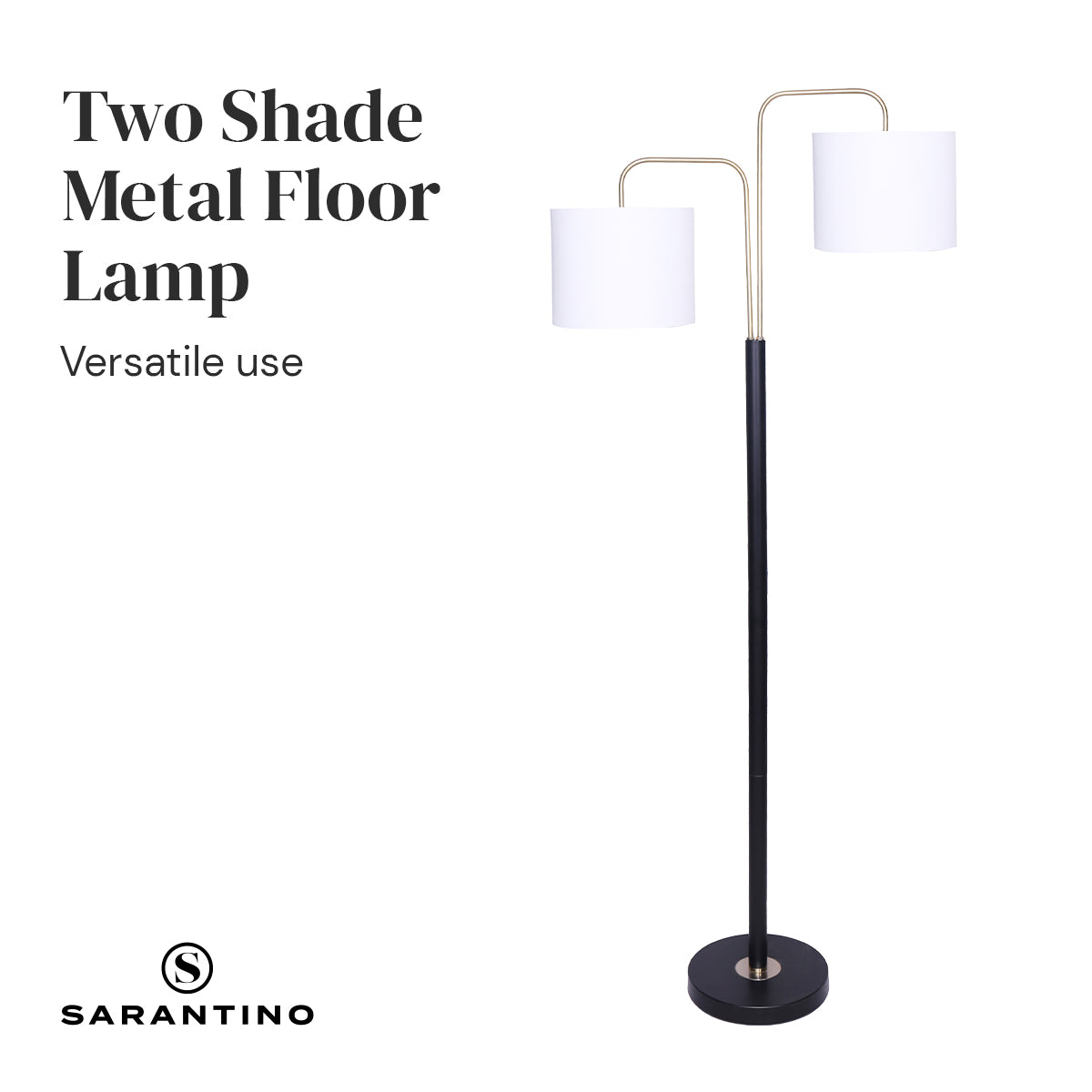 Sarantino Black/Brass Finish Reading Light  Electric Table Lamp