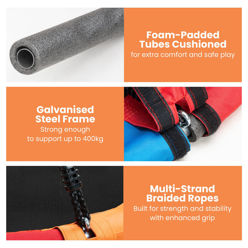 Kahuna Kids 1.2m Tree Saucer Swing Set Round 400kg With Straps Capacity Outdoor