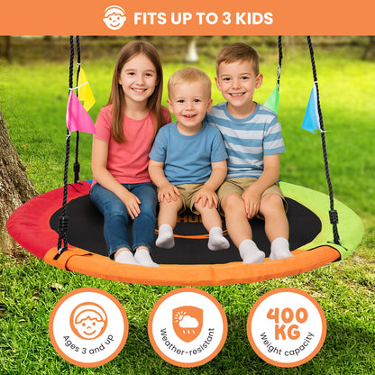 Kahuna Kids 1.2m Tree Saucer Swing Set Round 400kg With Straps Capacity Outdoor