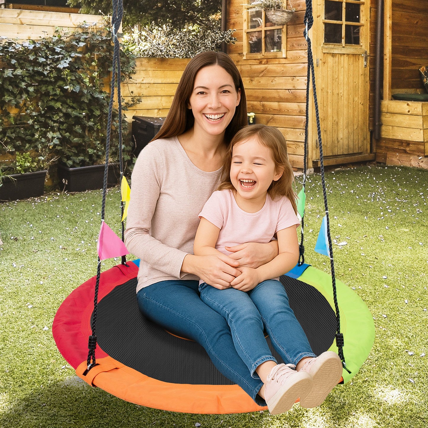 Kahuna Kids 1.2m Tree Saucer Swing Set Round 400kg With Straps Capacity Outdoor