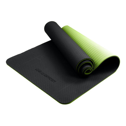 Powertrain TPE Pilates Exercise Yoga Mat 8mm - Black Green