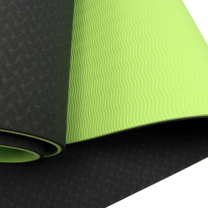 Powertrain TPE Pilates Exercise Yoga Mat 8mm - Black Green