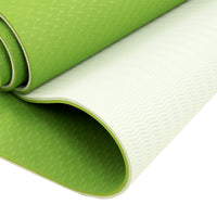 Powertrain TPE Yoga Exercise Mat Home Gym Pilates Fitness 8mm Thick in Green